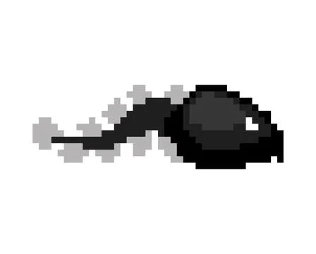 Tadpole pixel art. 8 bit Frog larva. pixelated Vector illustration Stock Illustration