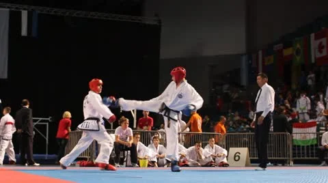 Taekwon Do fighters 1 Stock Footage 20436245
