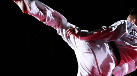 Taekwondo kicks Stock Footage 10907487