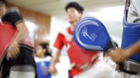 Taekwondo training Stock Footage 119498984