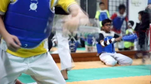 Taekwondo training Stock Footage 119499424