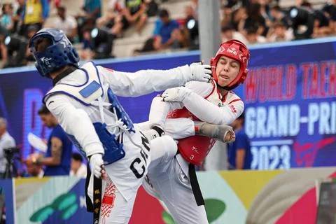  Taekwondo - World Taekwondo Grand Prix day2 Leslie Soltero (MEX) -67kg W ... Stock Photos