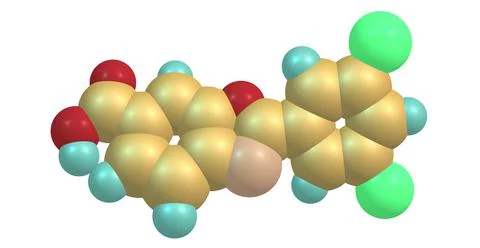 Tafamidis molecular structure isolated on white Stock Illustration