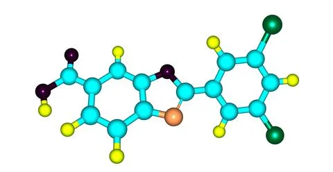 Tafamidis molecular structure isolated on white Stock Illustration