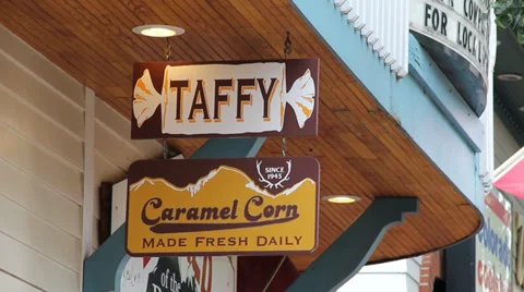 Taffy &amp; Carmal Corn Sign Stock Footage 33545226