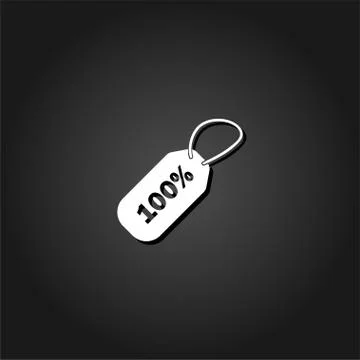Tag 100 icon flat Illustrazione stock
