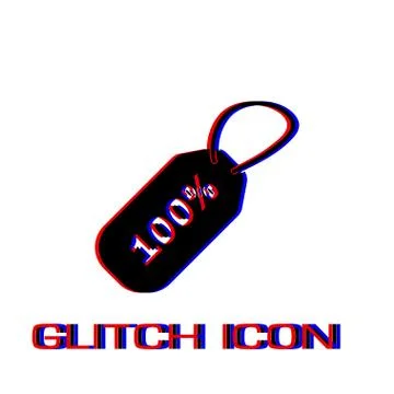 Tag 100% icon flat Illustrazione stock