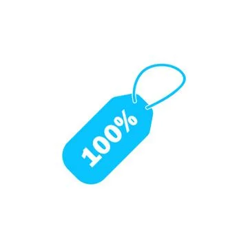 Tag 100% icon flat Stock Illustration