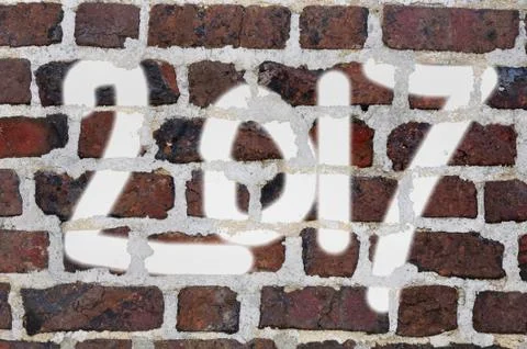 Tag 2017 on red bricks Foto stock