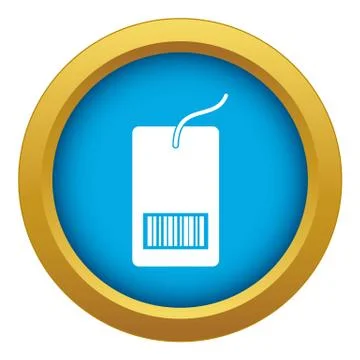 Tag with bar code icon blue vector isolated Stock-Illustration