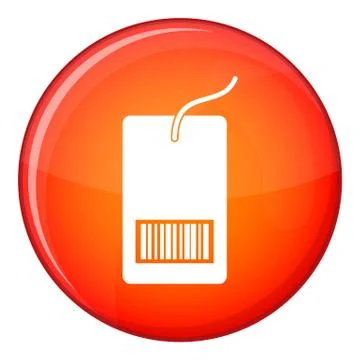 Tag with bar code icon, flat style Stock-Illustration