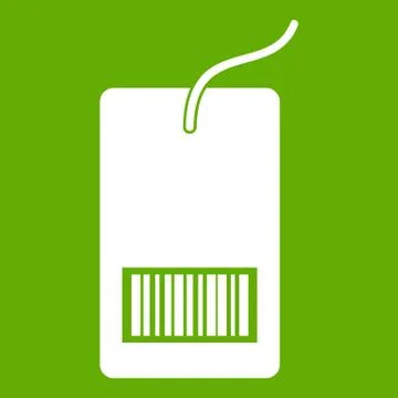 Tag with bar code icon green Illustrazione stock