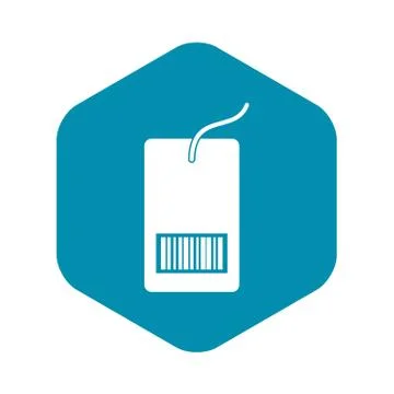 Tag with bar code icon, simple style Stock-Illustration