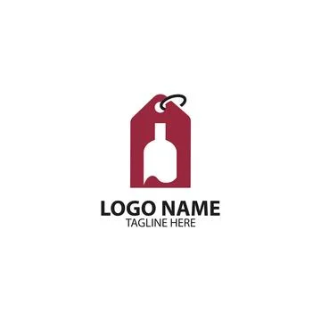 Tag bottle logo design vector Stock Illustration