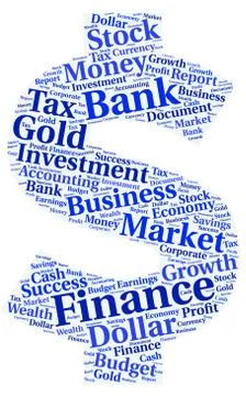 Tag cloud on the subject of finance Stock Illustration