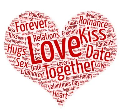 Tag cloud on the subject of love Stock Illustration