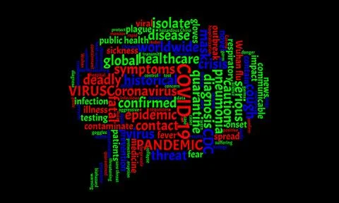 Tag cloud on the topic of coronavirus Illustrazione stock