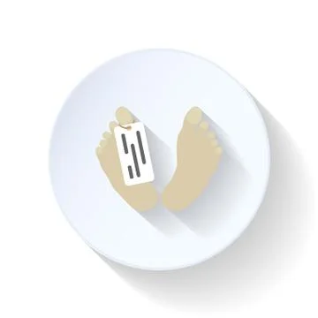 Tag on the corpse (in feet) flat icon Stock Illustration