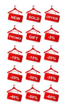 Tag discount set Stock Illustration