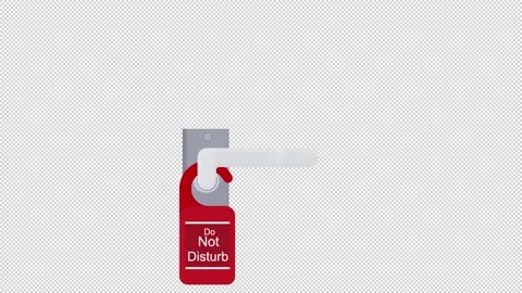 Tag on the door. Animation of the do not disturb sign. Cartoon Stock Footage 153324609