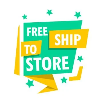 Tag FREE SHIP TO STORE, vector illustration Stock-Illustration