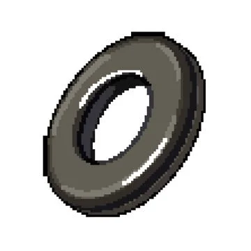Tag grommet ring pixel art vector illustration Stock Illustration