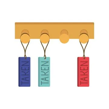 Tag hanging on white background Illustrazione stock