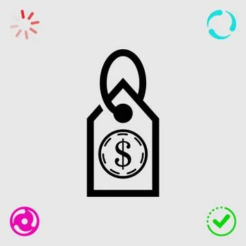 Tag icon stock vector illustration flat design 스톡 일러스트