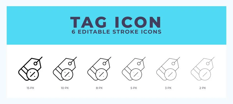 Tag icon symbol. Isolated. Vector illustration with editable stroke. Stock Illustration