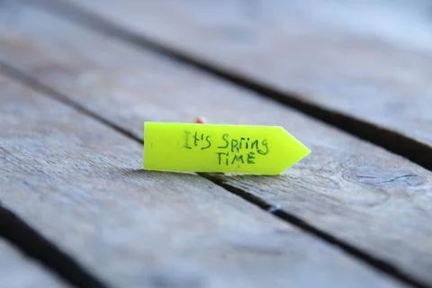 Tag Its spring time. Hand-lettering tag. Stock Photos