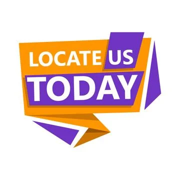 Tag Locate us today, vector illustration Stock Illustration