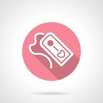 Tag with love pink round vector icon Stock Illustration
