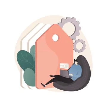 Tag management abstract concept vector illustration. Stock-Illustration