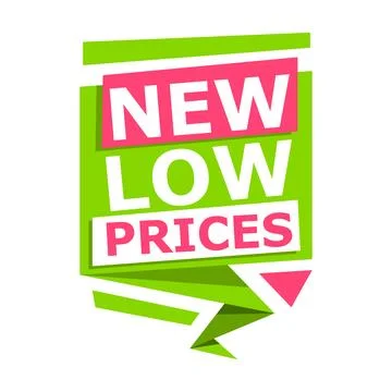 Tag NEW LOW PRICES, vector illustration Stock Illustration
