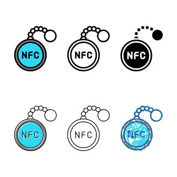 Tag nfc technology color icon range vector Stock Illustration