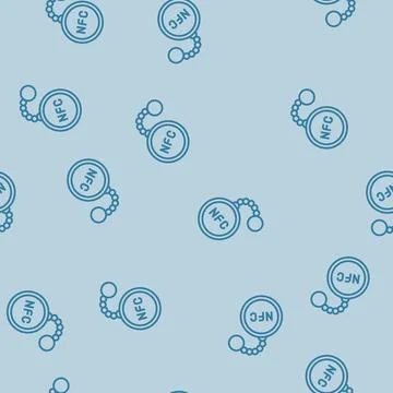 Tag nfc technology line seamless pattern Stock Illustration