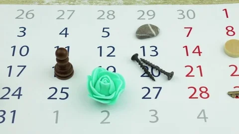 Tag objects on the new calendar Stock Footage 82011881