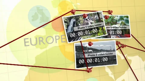 Tag photos on map Stock After Effects
