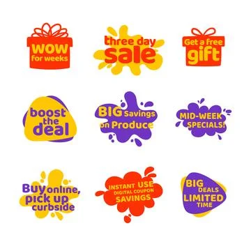 Tag promo set, vector illustration Stock Illustration