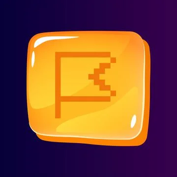 Tag sign glossy ui button with pixelated icon Stock Illustration
