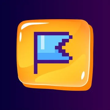 Tag sign glossy ui button with pixelated color icon Stock Illustration