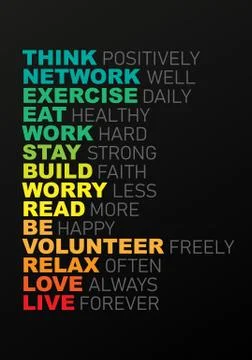 Tag with slogans Work hard. Read more. Eat healthy. Vector illustration EPS 10 Stock Illustration