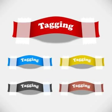 Tag Sticker Label Plaster Shadow Stock Illustration
