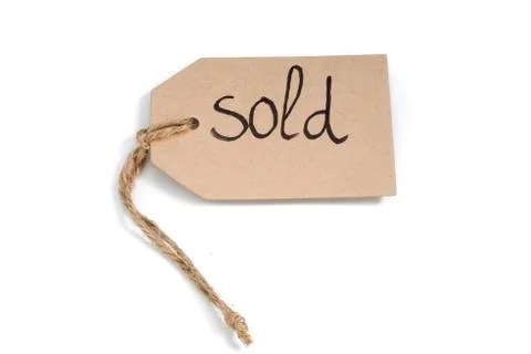 Tag with string and message, sold Stock Photos