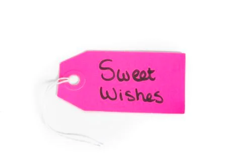 Tag with string and message, sweet wishes Stock Photos