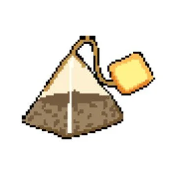 Tag teabag pixel art vector illustration Stock Illustration