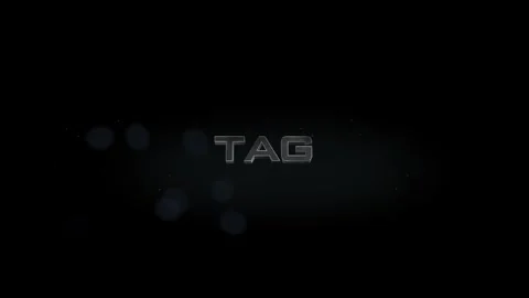 Tag title metal text on black alpha channel background Stock Footage 295909205