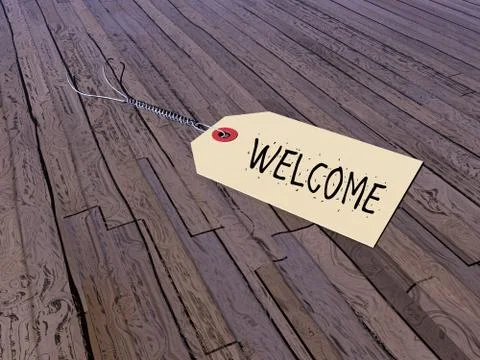 Tag for welcome - 3D render Stock Illustration