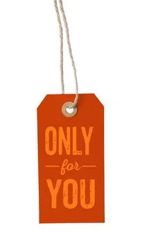 Tag on a white background with the text Only for you Tag on a white backgr... Stock Photos