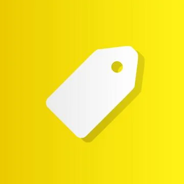 Tag white icon with shadow 스톡 일러스트